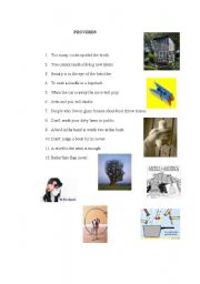 English worksheet: Proverbs with illustrations