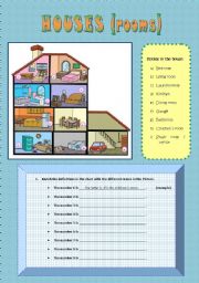 English Worksheet: Houses (rooms and furniture)