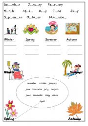 English Worksheet: Seasons and Months