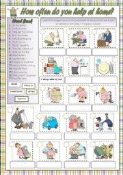 English Worksheet: HOW OFTEN DO YOU HELP AT HOME?