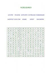 English Worksheet: Jobs Word Search