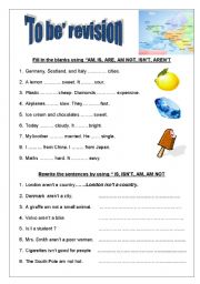 English Worksheet: To be beginner revision