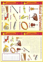 English Worksheet: Musical Instruments