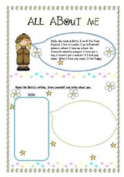 English Worksheet: All about me