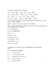 English Worksheet: Countable and Uncountable Nouns