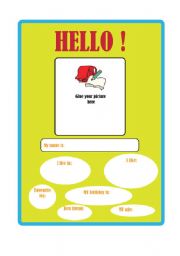 English Worksheet: WHO I AM! a poster for the classroom