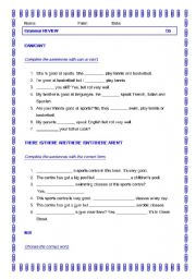 English Worksheet: Grammar review