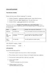 English Worksheet: Murder Mystery with Modals of Speculation (Present/ Past)