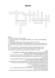 English worksheet: Sports Puzzle