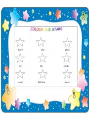 English worksheet: Colour the stars