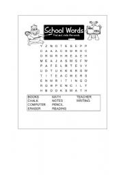 English worksheet: Shool Words