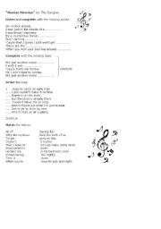 English Worksheet: Maniac Monday (song)