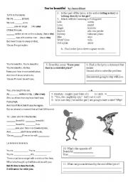 English Worksheet: Youre beautiful by James Blunt