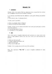 English Worksheet: Already and yet