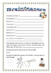 English Worksheet: Brainteasers