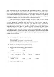 English Worksheet: Questions on a passage