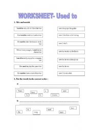 English worksheet: Used to worksheet
