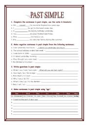 English Worksheet: Past Simple & ago