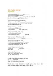 English worksheet: Song: Pretty Woman - Roy Orbson