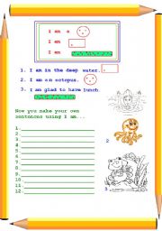 English worksheet: when we use AM