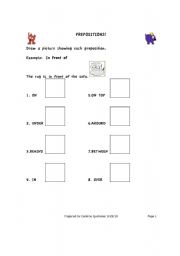 English worksheet: Preposition Practice