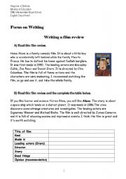 English Worksheet: Film reviews