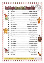 English Worksheet: Present Perfect& Past Simple (Passive Voice) 45 sentences/2 pages