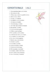 English worksheet: CONDITIONAL 1 & 2 and IRREGULAR VERBS