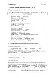 English worksheet: Grammar activities: prepositions and passive