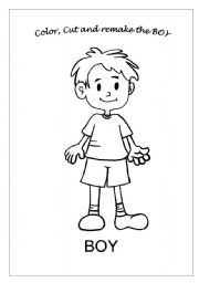 English worksheet: puzzle of Boy