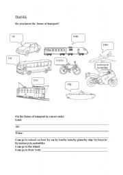 English worksheet: Travel