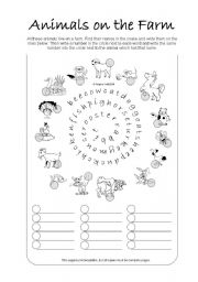 English Worksheet: Farm Animals - Word Seach (by blunderbuster)