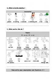 English Worksheet: Imagine your superhero - page 3/3