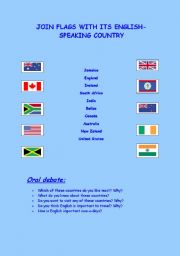 English worksheet: Flags:join and conversation