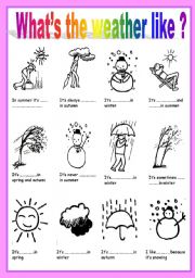 English Worksheet: whats the weather like?