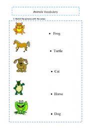 English worksheet: Animals