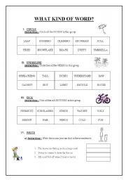 English worksheet: words!