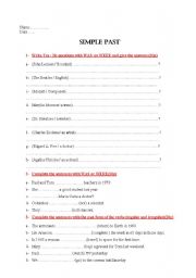 English worksheet: Simple past practice