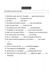 English worksheet: Pronouns