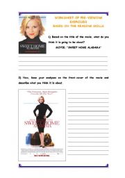 English Worksheet: Reading and Writing activity based on the movie Sweet Home Alabama