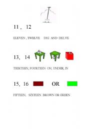 English Worksheet: eleven twelve...dig and delve