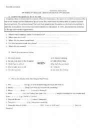 English Worksheet: 7TH GRADE 2ND TERM 1ST EXAM