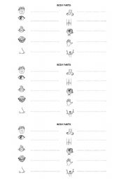 English Worksheet: Body parts