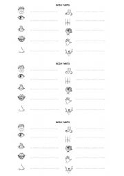 English Worksheet: Body parts