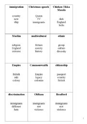 English worksheet: Tabu game US & GB