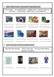 English Worksheet: products