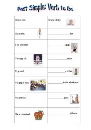 English worksheet: Verb to Be: Past Simple