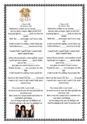 English Worksheet: Queen -- I want it all. With grammar and lexica