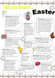 English Worksheet: did you know that.. Easter