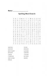 English Worksheet: Words ending in -ge and -dge word search